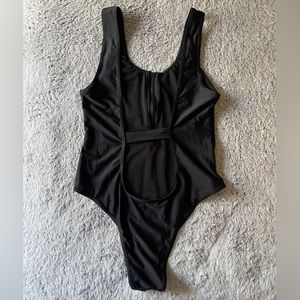 Sleek black bathing suit